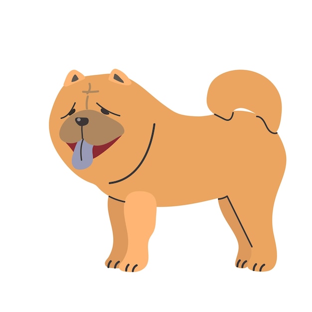 El icono de Chow Chow es un clipart, el avatar es un logotipo, la ilustración está aislada.