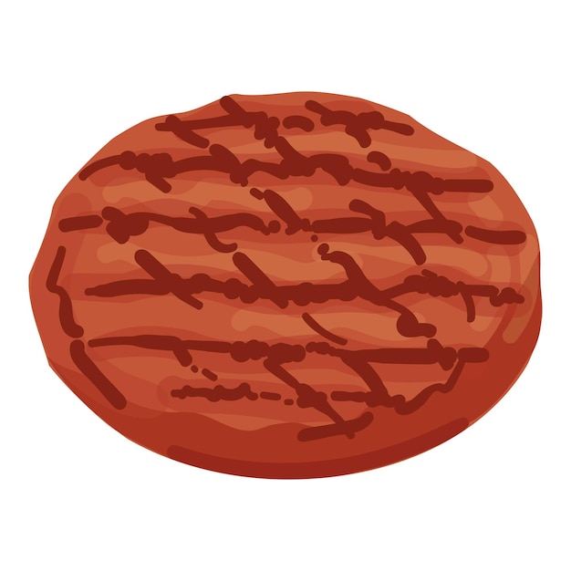 Icono de chuleta de barbacoa vector de dibujos animados hamburguesa carne comida de res
