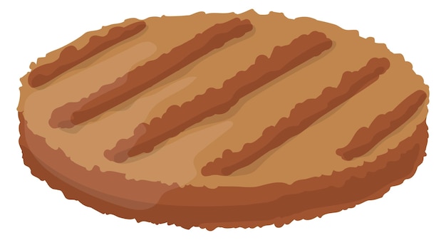 Icono de chuleta Carne de dibujos animados redonda a la parrilla para hamburguesas