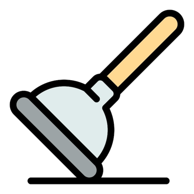 Icono de chupeta de inodoro Contorno del icono vectorial de chupita de inodora Color plano aislado