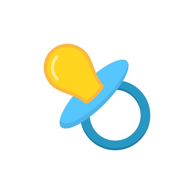 Icono de chupete de bebé en estilo plano Pezón para ilustración de vector de niño recién nacido sobre fondo aislado Concepto de negocio de signo de chupete