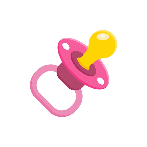 Icono de chupete de bebé en estilo plano Pezón para ilustración de vector de niño recién nacido sobre fondo aislado Concepto de negocio de signo de chupete