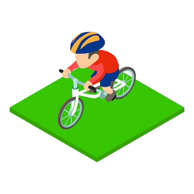 Icono de ciclista británico Ilustración isométrica del icono de vector de ciclista británico para web