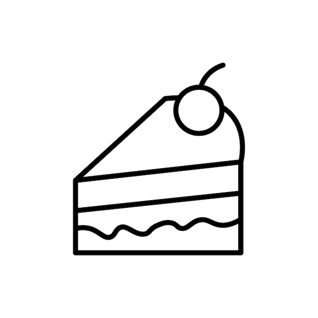 El icono de la cicuta de pastel aislado sobre un fondo blanco