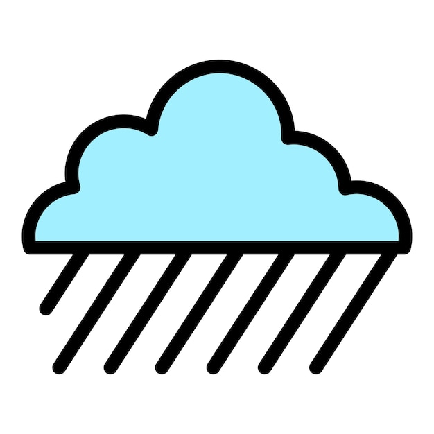 El icono del cielo de la estación de lluvia Contorno de la temporada de lluvia icono vectorial del cielo color plano aislado