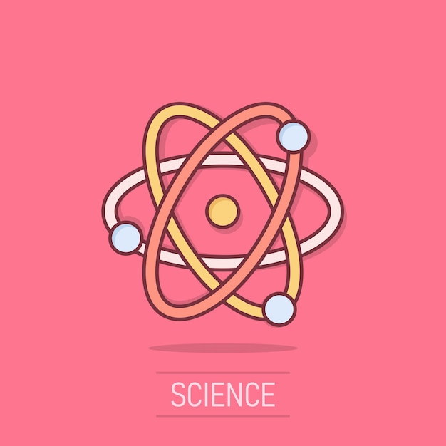 Icono de la ciencia en estilo cómico Ilustración vectorial de dibujos animados de células de ADN en un fondo aislado Evolución molecular Efecto de salpicaduras Concepto de negocio