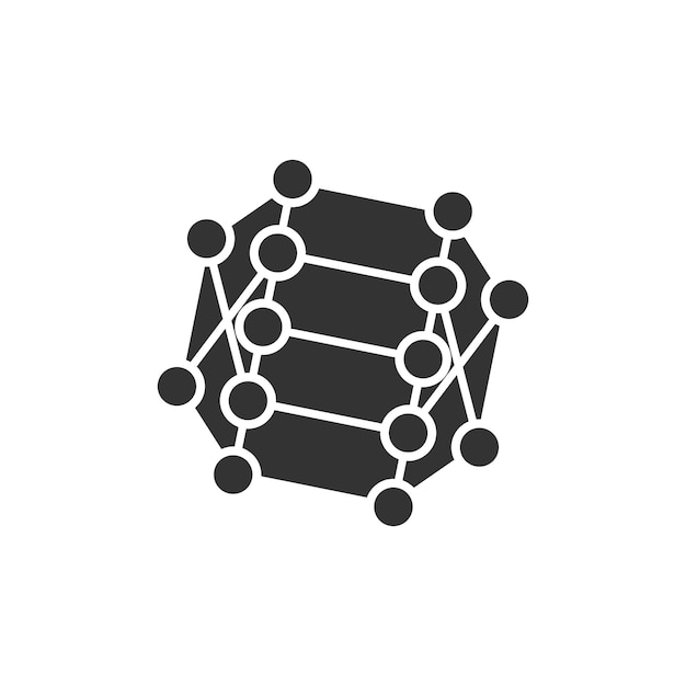 Icono de ciencia en estilo plano Ilustración de vector de células de ADN sobre fondo blanco aislado Concepto de negocio de evolución de moléculas