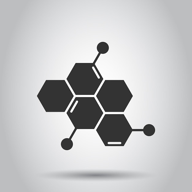 Icono de ciencia en estilo plano Ilustración de vector de células de ADN sobre fondo blanco aislado Concepto de negocio de evolución de moléculas