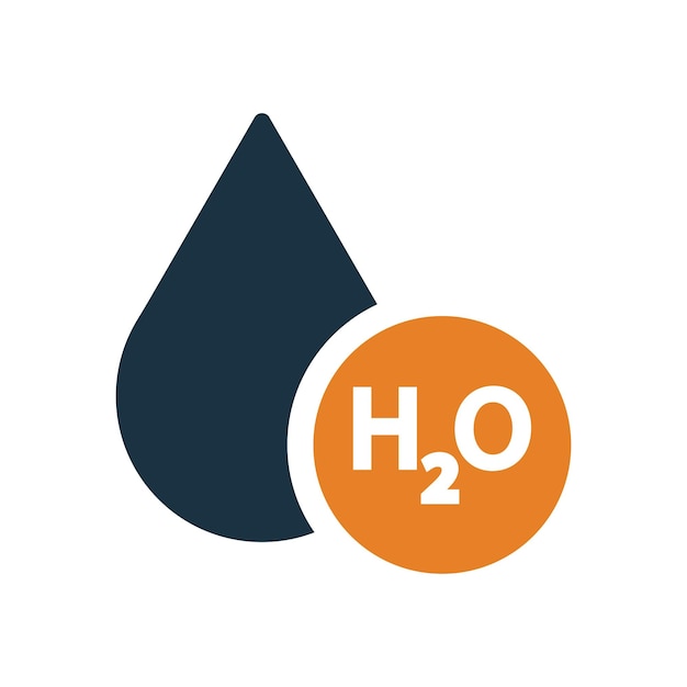 Ícono de ciencia H2o Vector editable simple aislado sobre un fondo blanco