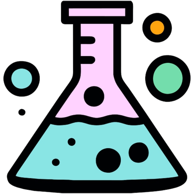 icono de ciencia línea rota