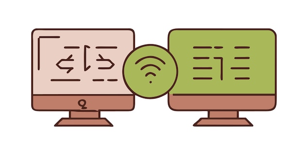 icono de ciencias de la computación contorno coloreado
