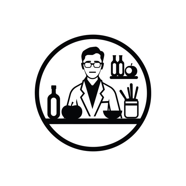 Icono de científico de alimentos Ilustración vectorial sencilla