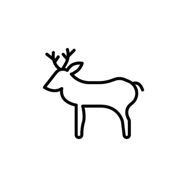 Icono de ciervo aislado en fondo blanco