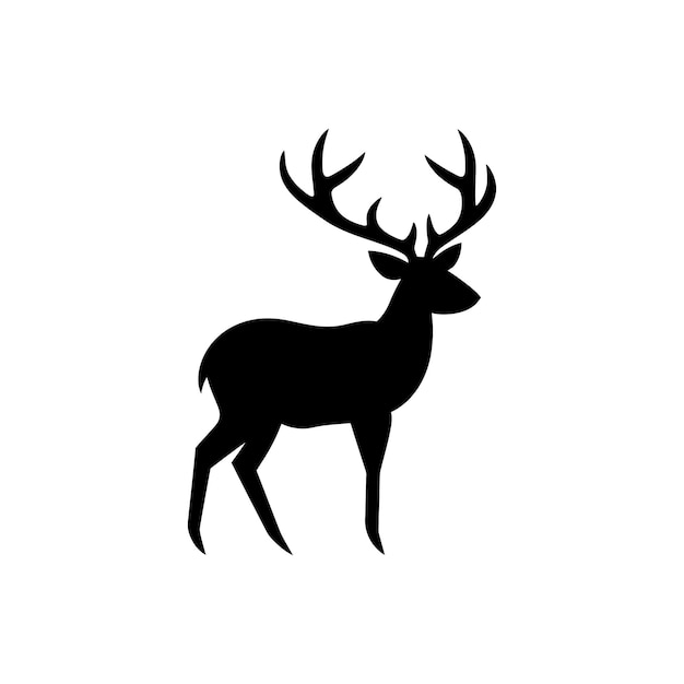 Icono de ciervo en fondo blanco Ilustración vectorial simple