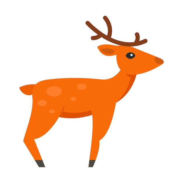 Icono de ciervo de Navidad Ilustración plana del ícono vectorial de ciervo en Navidad para diseño web
