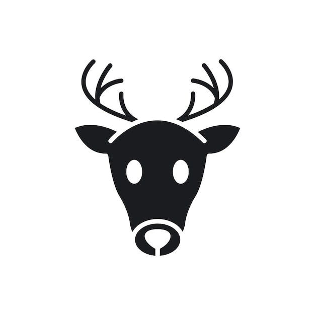 El icono del ciervo Rudolph aislado sobre un fondo blanco