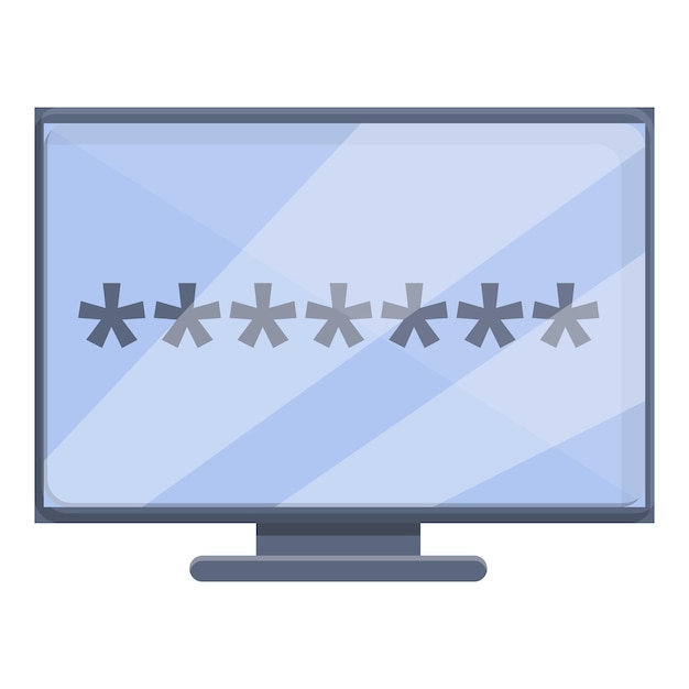 Icono de cifrado de monitor Caricatura de icono de vector de cifrado de monitor para diseño web aislado sobre fondo blanco
