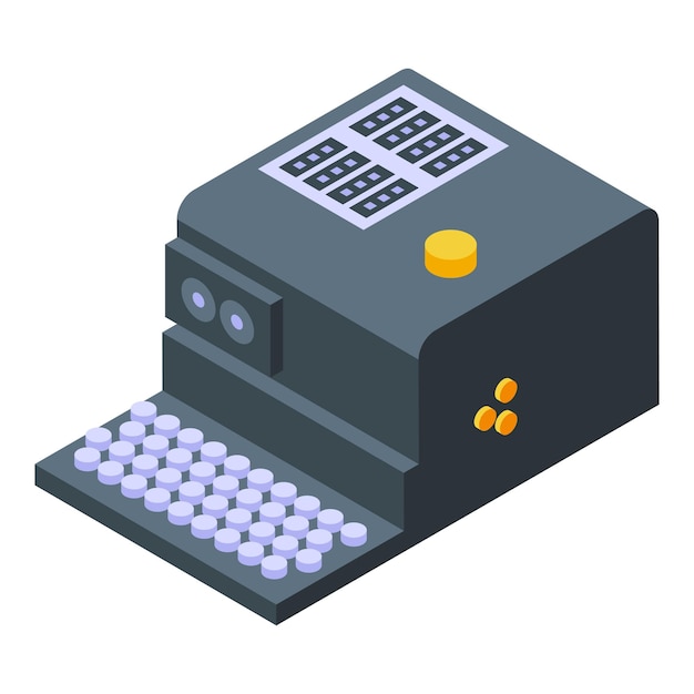 Icono de cifrado retro Isométrico de icono de vector de cifrado retro para diseño web aislado sobre fondo blanco