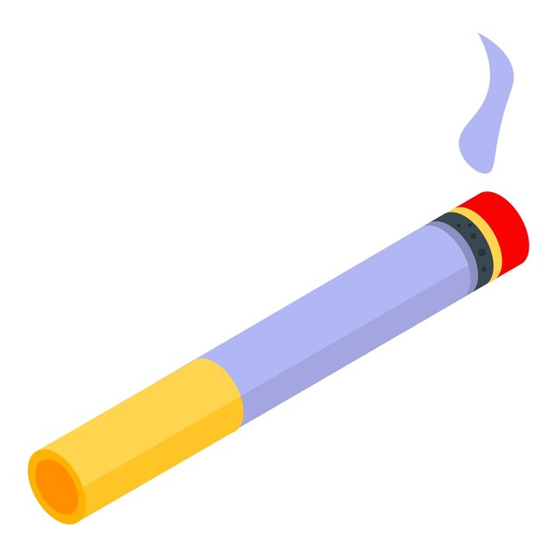 Icono de cigarrillo encendido Isométrico de icono de vector de cigarrillo encendido para diseño web aislado sobre fondo blanco