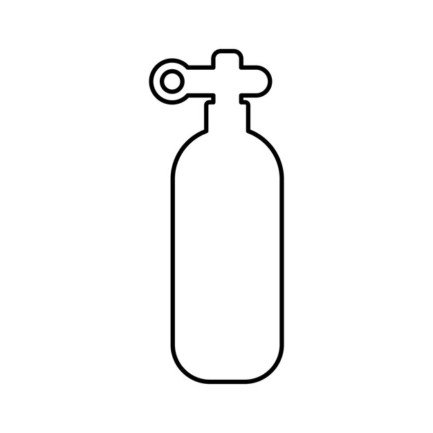 icono del cilindro de oxígeno Arte vectorial del contorno