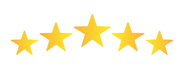 Icono de cinco estrellas Icono de calificación de estrellas Ilustración vectorial