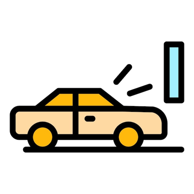 El icono del cine automático es un vector de contorno del coche de la película.