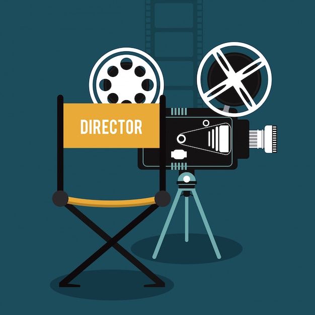Vector icono de cine de película de película de cámara de video