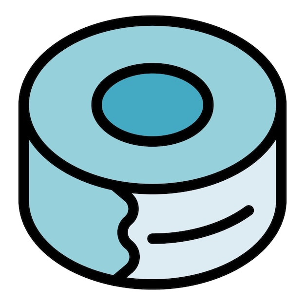 Icono de cinta aislante Contorno cinta aislante vector icono color plano aislado