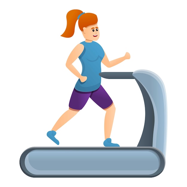 Icono de cinta de correr para chicas Icono vectorial de cinta de corrida para chicas para diseño web aislado sobre fondo blanco