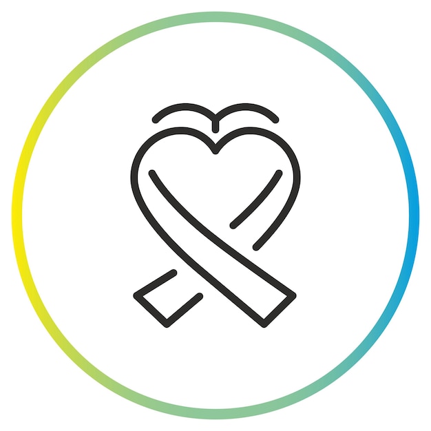 icono de cinta en forma de corazón