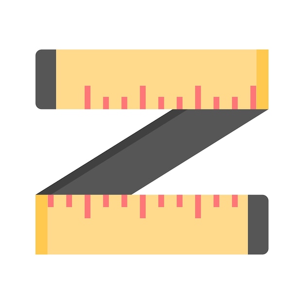 Icono de cinta de medición pulgadas cinta para la medición vectorial lista para su uso
