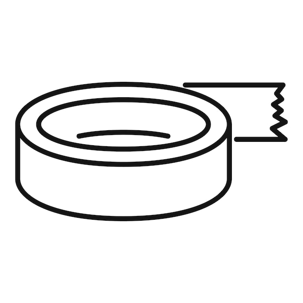 Icono de cinta en rollo Icono de vector de cinta en rollo de contorno para diseño web aislado en fondo blanco
