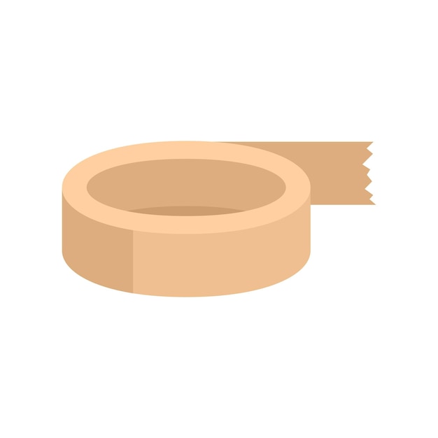 Icono de cinta en rollo Ilustración plana del icono de vector de cinta en rollo aislado sobre fondo blanco