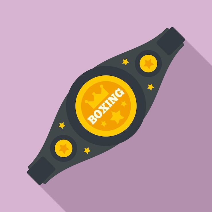 Vector icono de cinturón de oro de boxeo ilustración plana del icono de vector de cinturón de oro de boxeo para diseño web