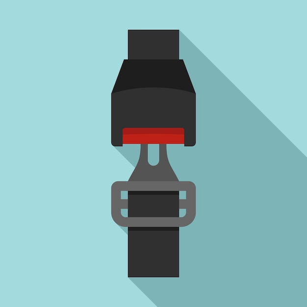 Icono del cinturón de seguridad del automóvil Ilustración plana del icono de vector del cinturón de seguridad del automóvil para diseño web