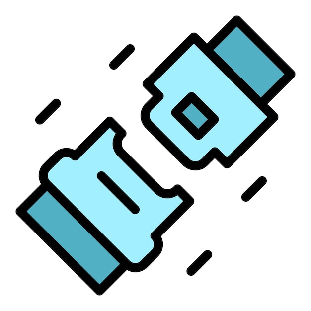 Icono del cinturón de seguridad Contorno del icono vectorial del cinturó de seguridad Color plano aislado