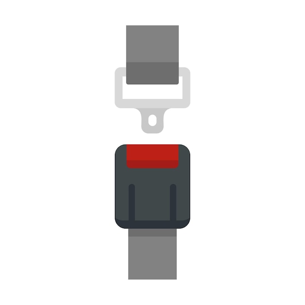 Icono de cinturón de seguridad Ilustración plana del icono de vector de cinturón de seguridad aislado sobre fondo blanco
