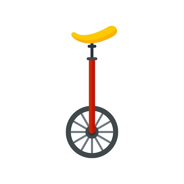 Icono de circo monociclo Ilustración plana del icono de vector de circo monociclo aislado sobre fondo blanco