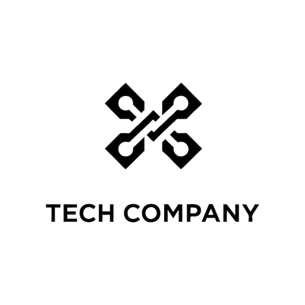 Icono de circuitos abstractos del logotipo de la compañía tecnológica