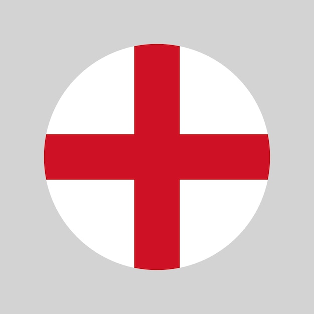 Ícono circular de Inglaterra redondo con los colores de la bandera nacional inglesa ícono vectorial del círculo