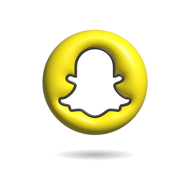 Vector icono de círculo 3d de snapchat