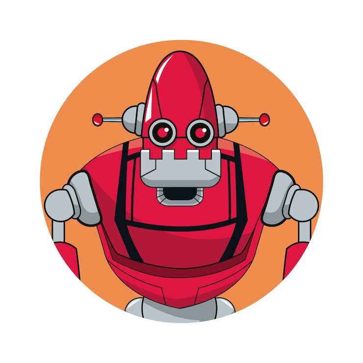 Vector icono de círculo de automatización de robot