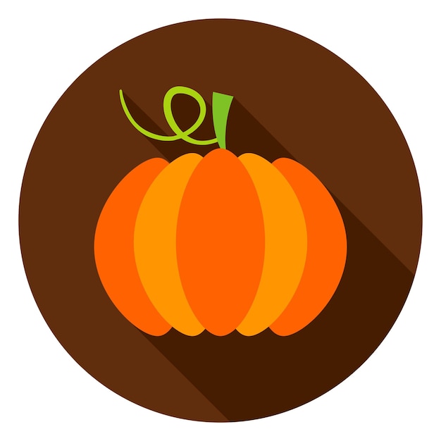 Icono de círculo de calabaza. Ilustración de vector. Verdura de temporada de otoño.