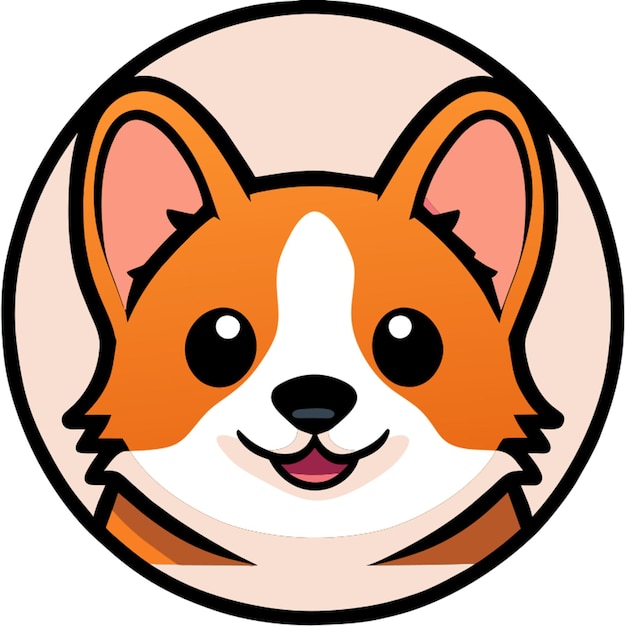 el icono del círculo corgi linda ilustración vectorial