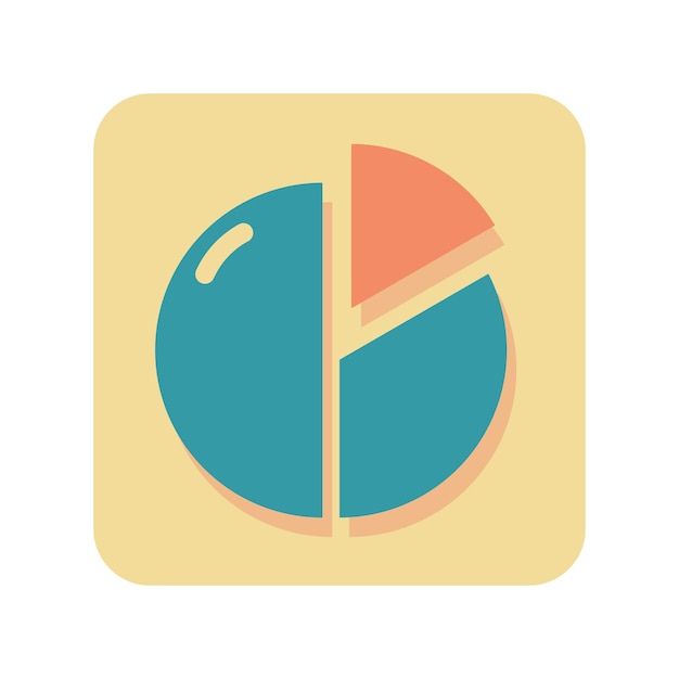 Icono de círculo de estadística de botón abstracto sobre fondo blanco Vector