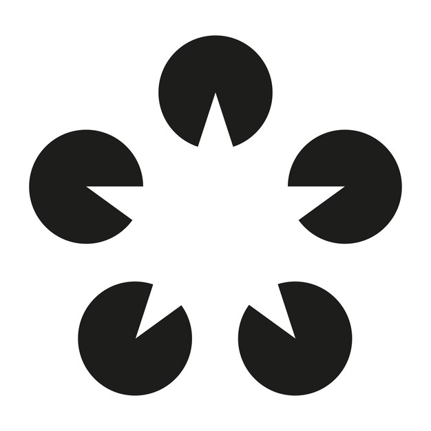 Ícono de círculo geométrico Forma triangular abstracta Símbolo vectorial minimalista Forma simple negra