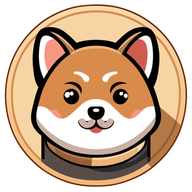 Vector icono del círculo linda ilustración vectorial del perro shiba