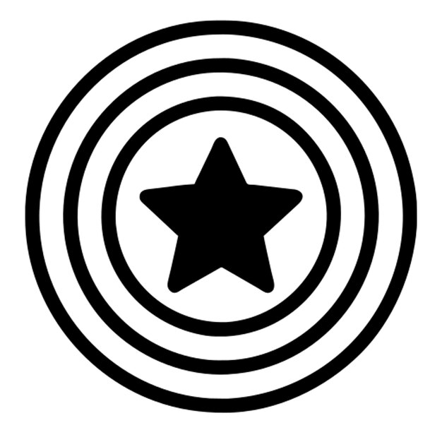 icono de círculo que representa la notoriedad puesto pictograma de estrella