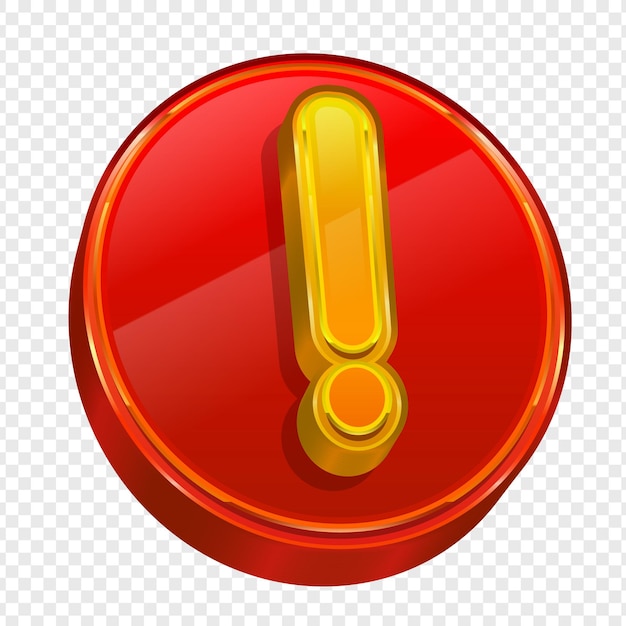 Icono de círculo rojo con signo de exclamación vector aislado