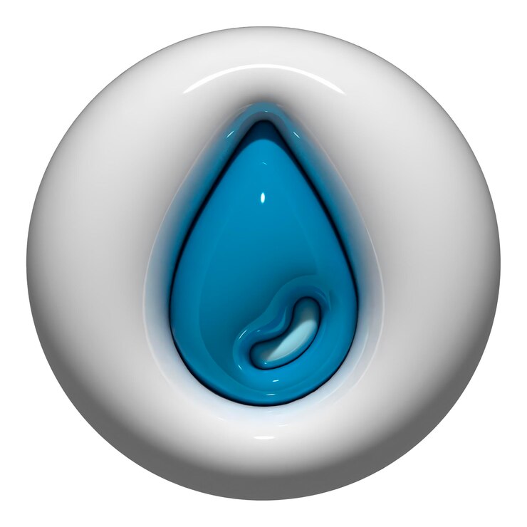 Icono del círculo simple de la gota de agua